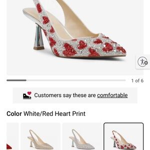 Betsey Johnson Red and White Heart Heels